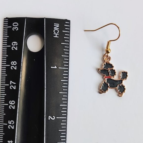 Black Poodle Earrings - Picture 6 of 7